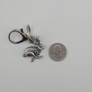 Handmade Pewter Jackalope Charm - Nickel Free! Bag Charm/Keychain/Zipper Pull